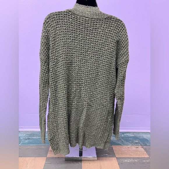 Essentials by Full Tilt green waffle knit cardigan - Picture 2 of 6